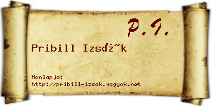 Pribill Izsák névjegykártya